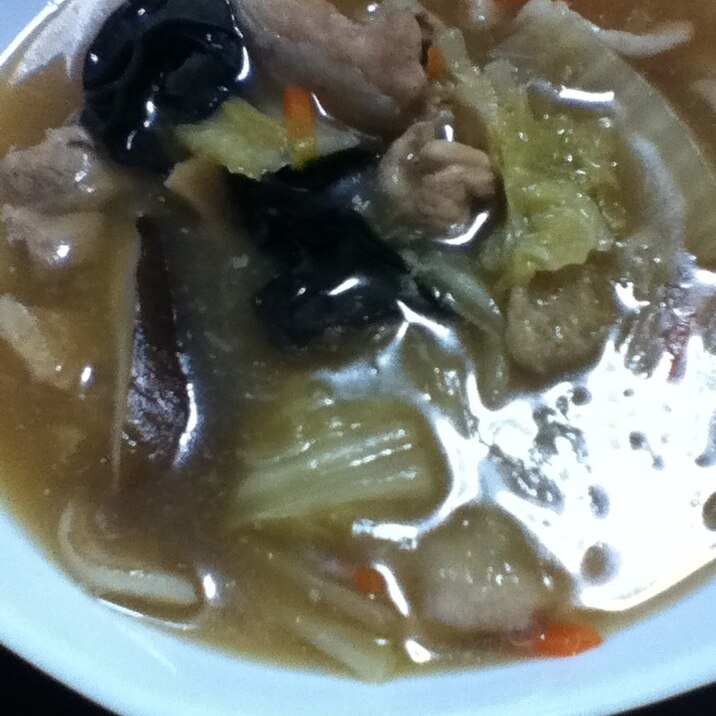 豚と野菜の中華餡かけスープ